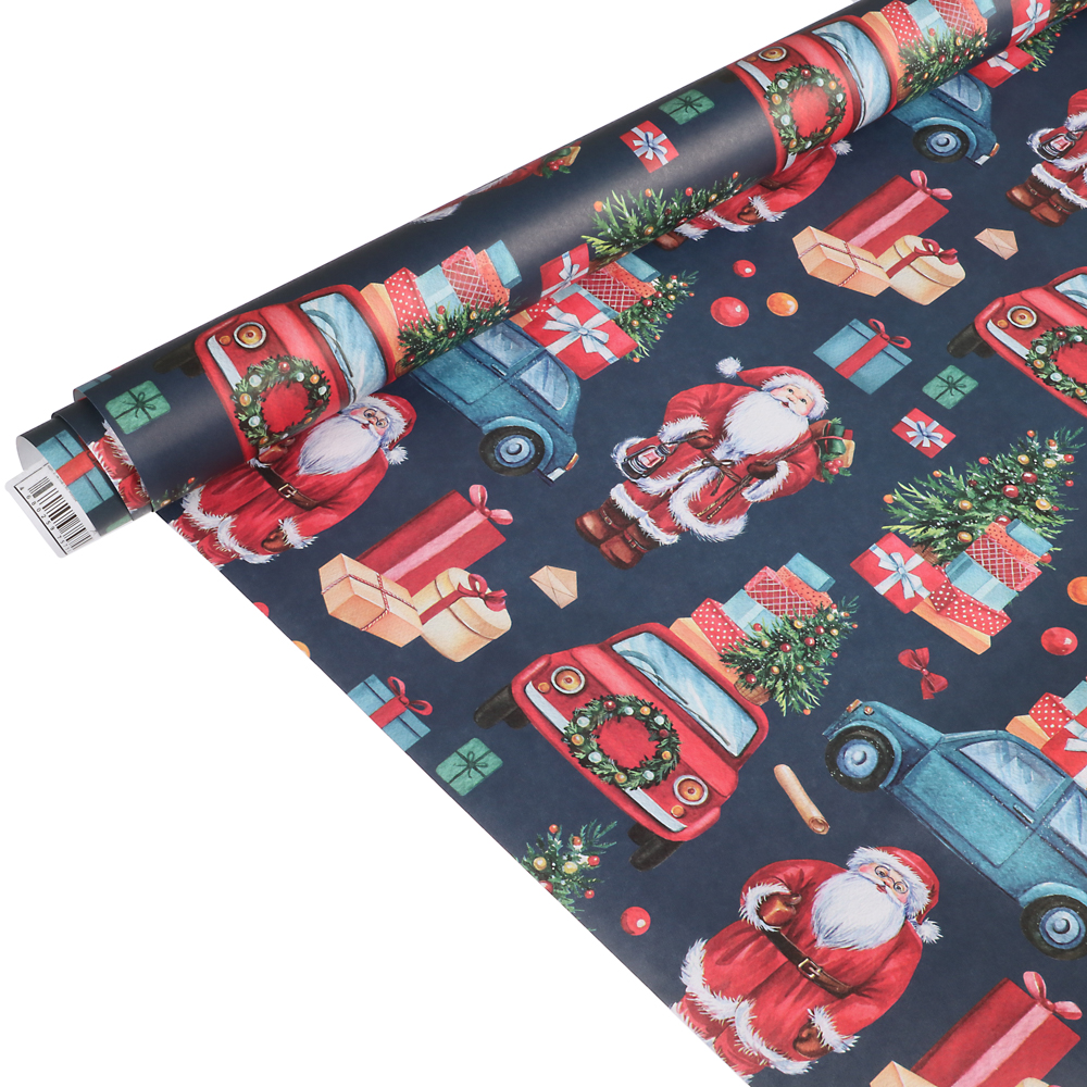 СНОУ БУМ Бумага упаковочная.мелованая 2023 70х100см