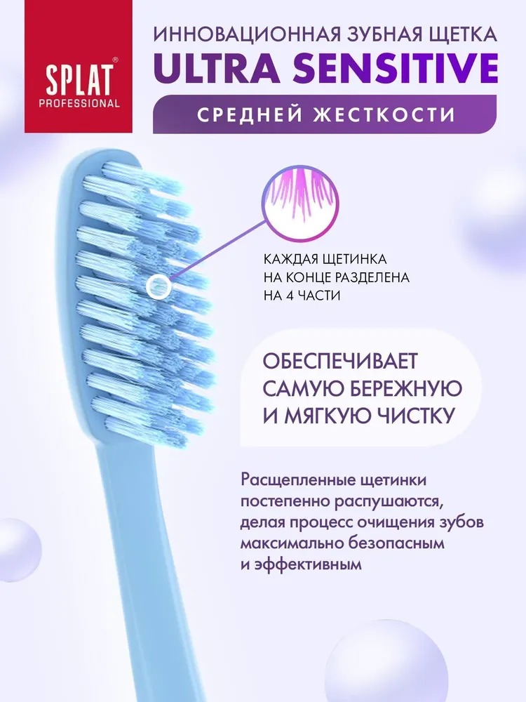 Splat зубная щетка Professional Sensitive 1шт (средняя)