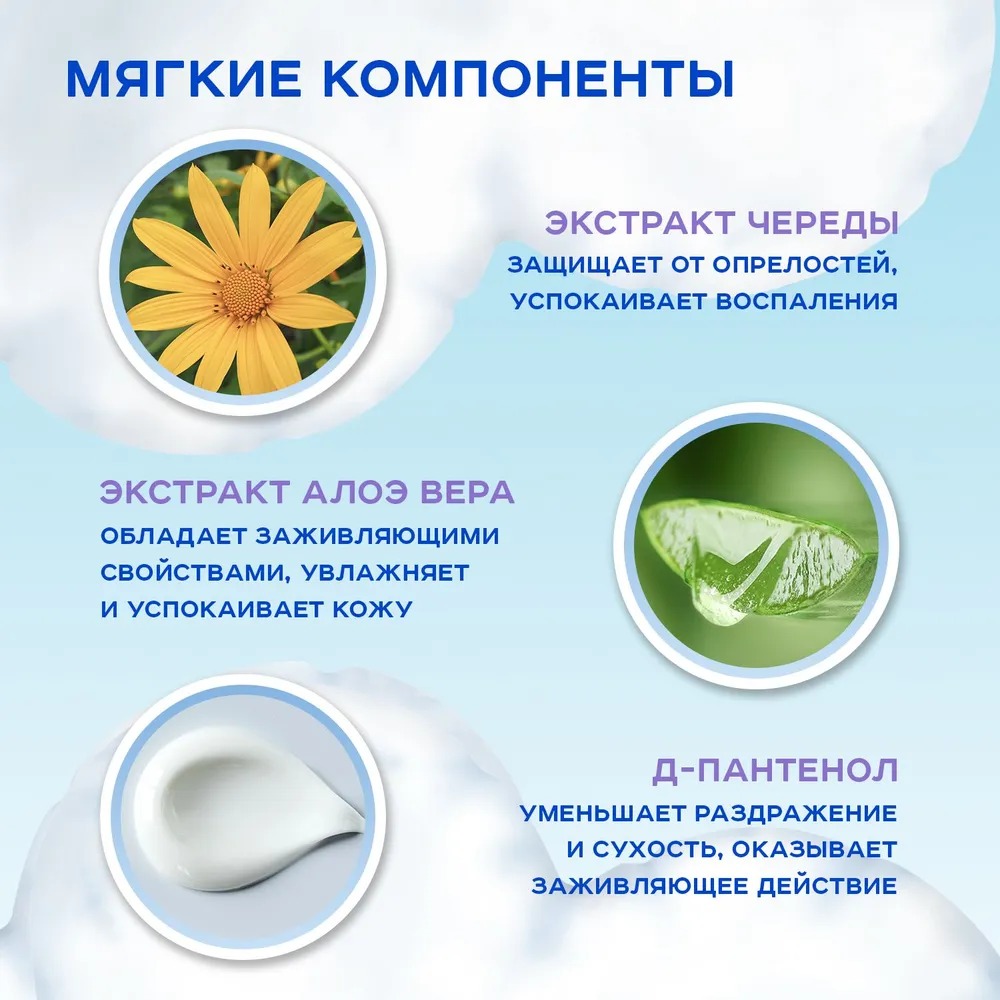 Солнце и Луна Влажная туалетная бумага для детей с эктрактом череды 72 шт