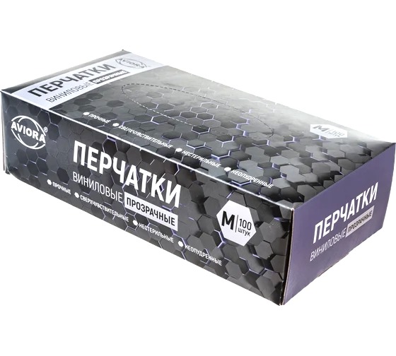 Перчатки Виниловые неопудр. М 100шт