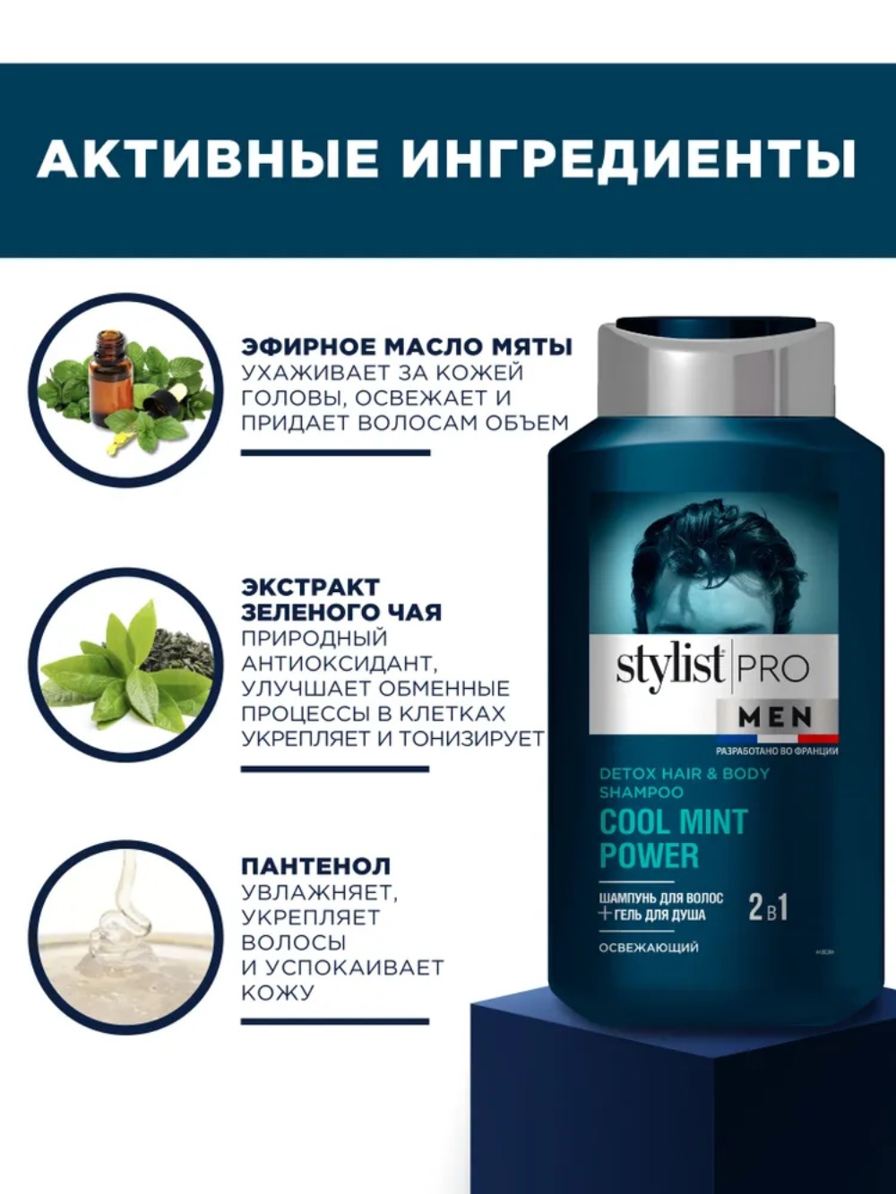 Stylist Pro MEN Шампунь+гель д/душа 2в1 400мл