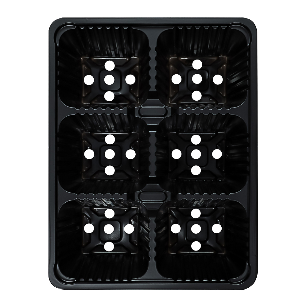 Мини-кассета рассадная 6 ячеек (уп.10шт), черная