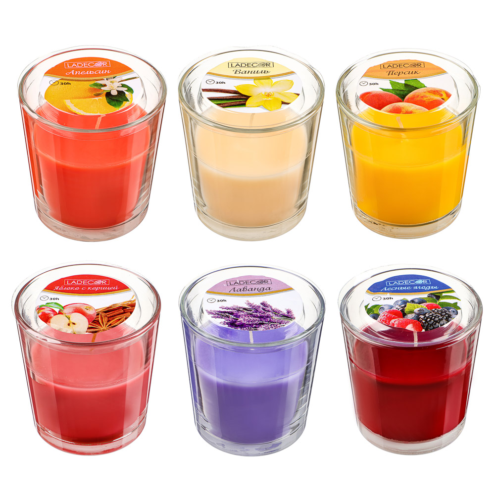 LADECOR Свеча ароматическая в стеклянном стакане