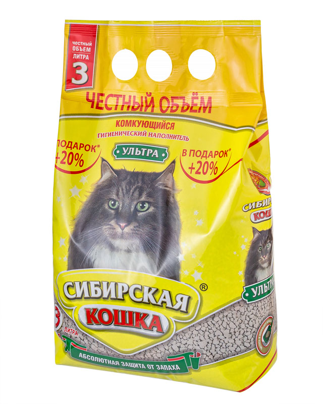 Сибирская кошка Наполнитель Ультра 3л