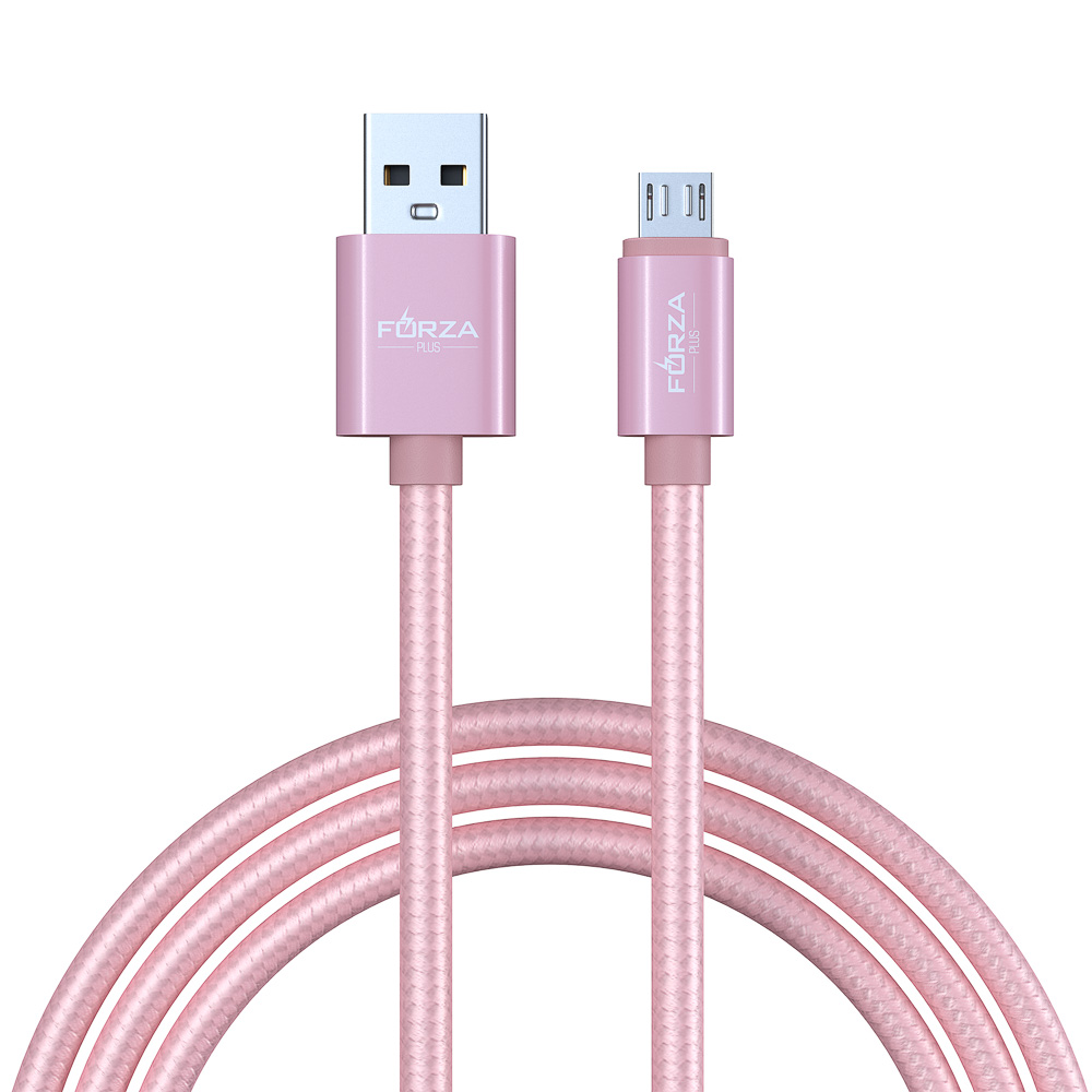 FORZA Кабель для зарядки Флоренция Micro USB, 1.5м, 1.5А, тканевая оплётка, 3 цвета, пакет