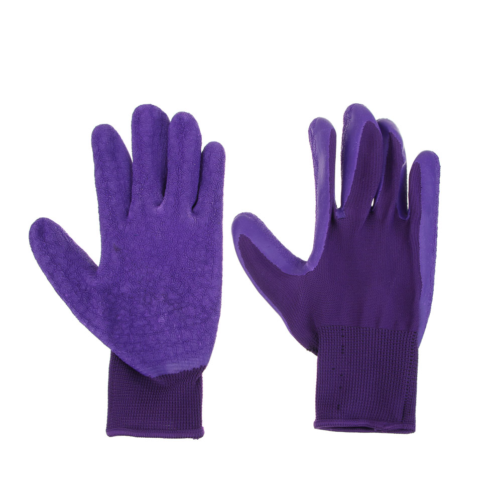 INBLOOM Перчатки с морщинистым латексным полуобливом р.10, 25 см, полиэстер, 55г  INBLOOM Перчатки с морщинистым латексным полуобливом р.10, 25 см, полиэстер, 55г