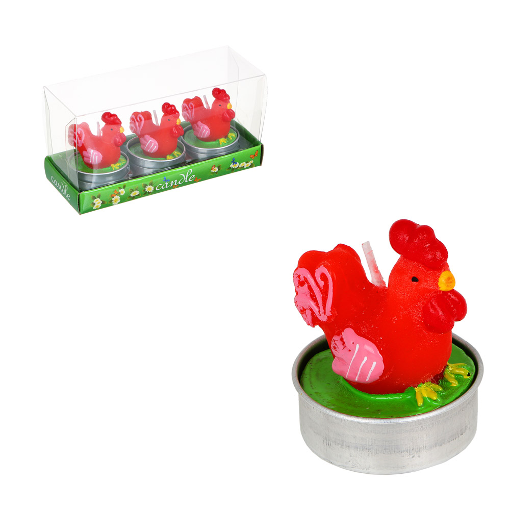 Набор свечей в виде курочек 3шт 527-001