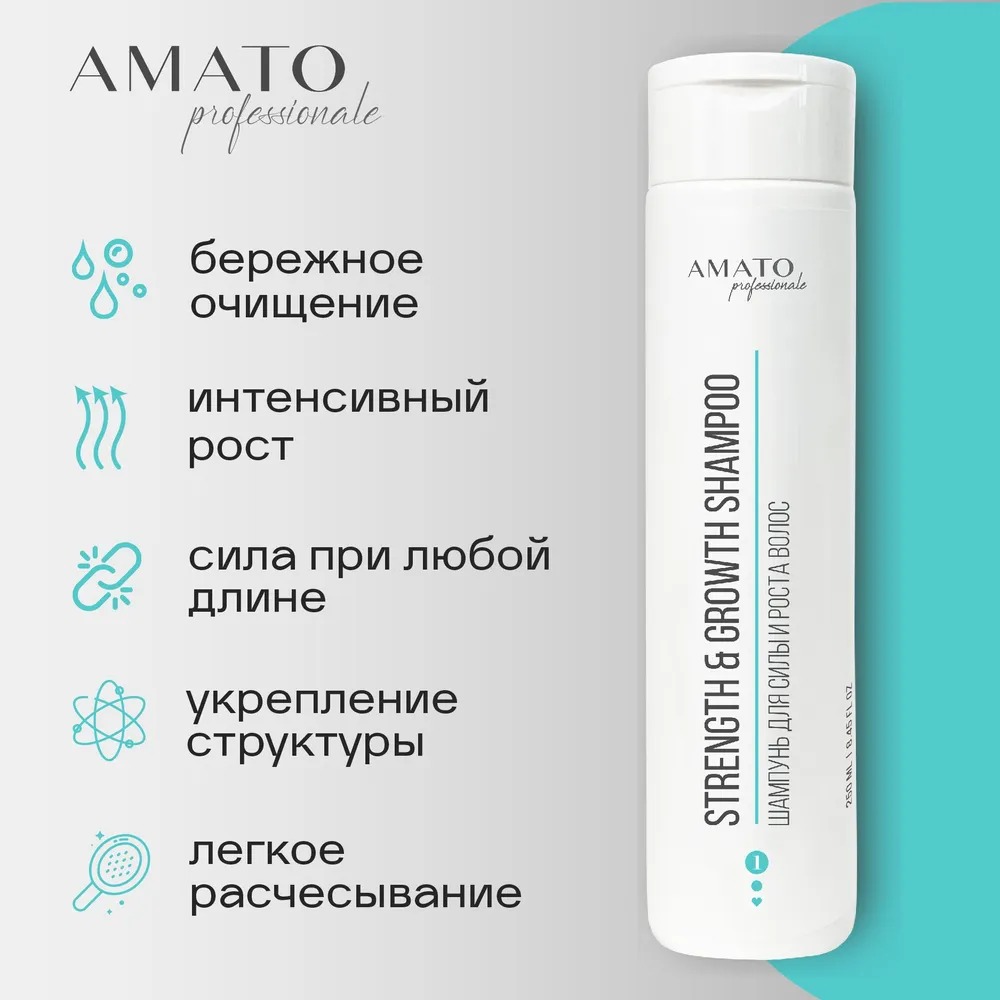 Amato Professionale Шампунь для силы и роста волос Stength&Growth 250мл