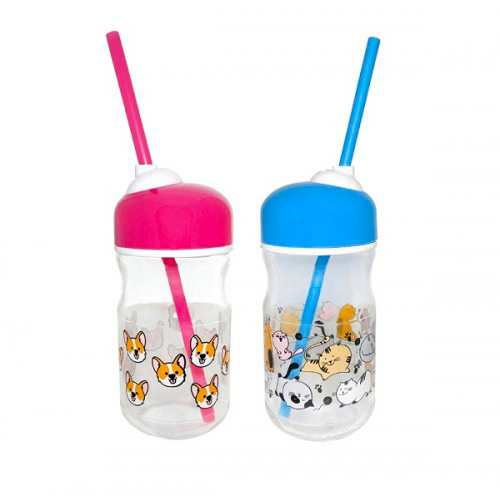 Бутылка для воды с трубочкой 370мл