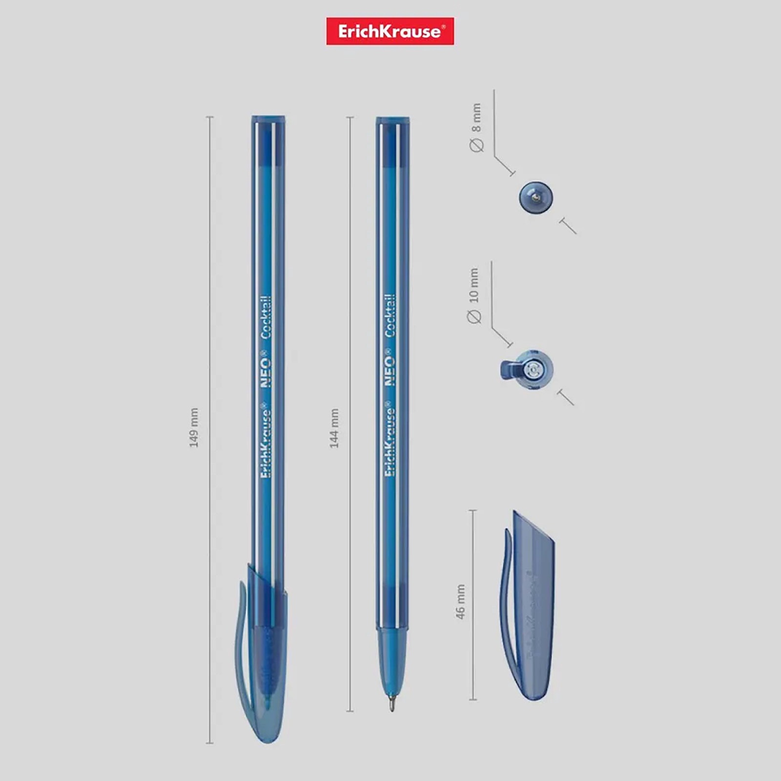 Erich Krause Ручка шариковая Cocktail синий 1шт 33518