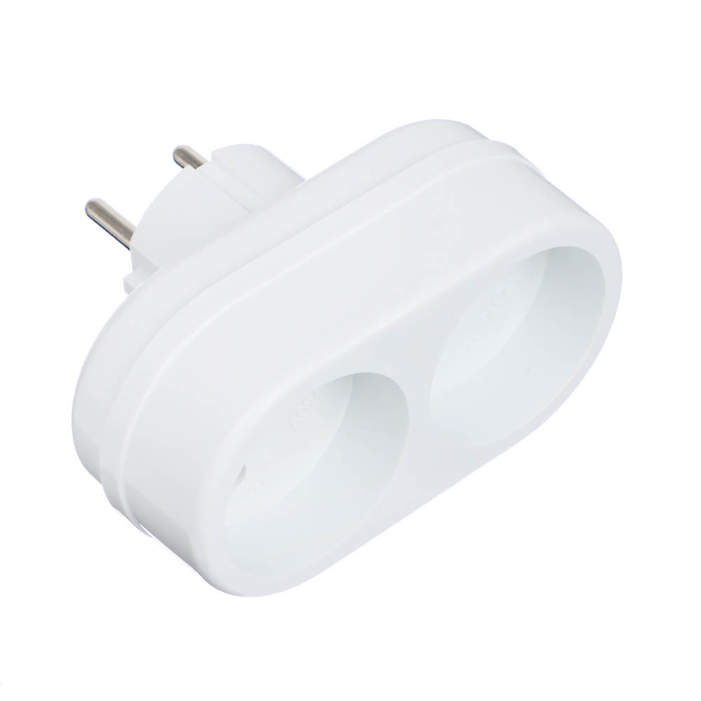 TOKER Разветвитель 2 гнезда б/заземления 250В