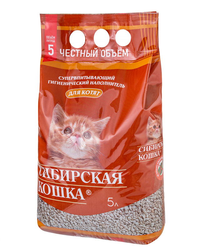 Сибирская кошка Наполнитель впитывающий Catlitter 5л