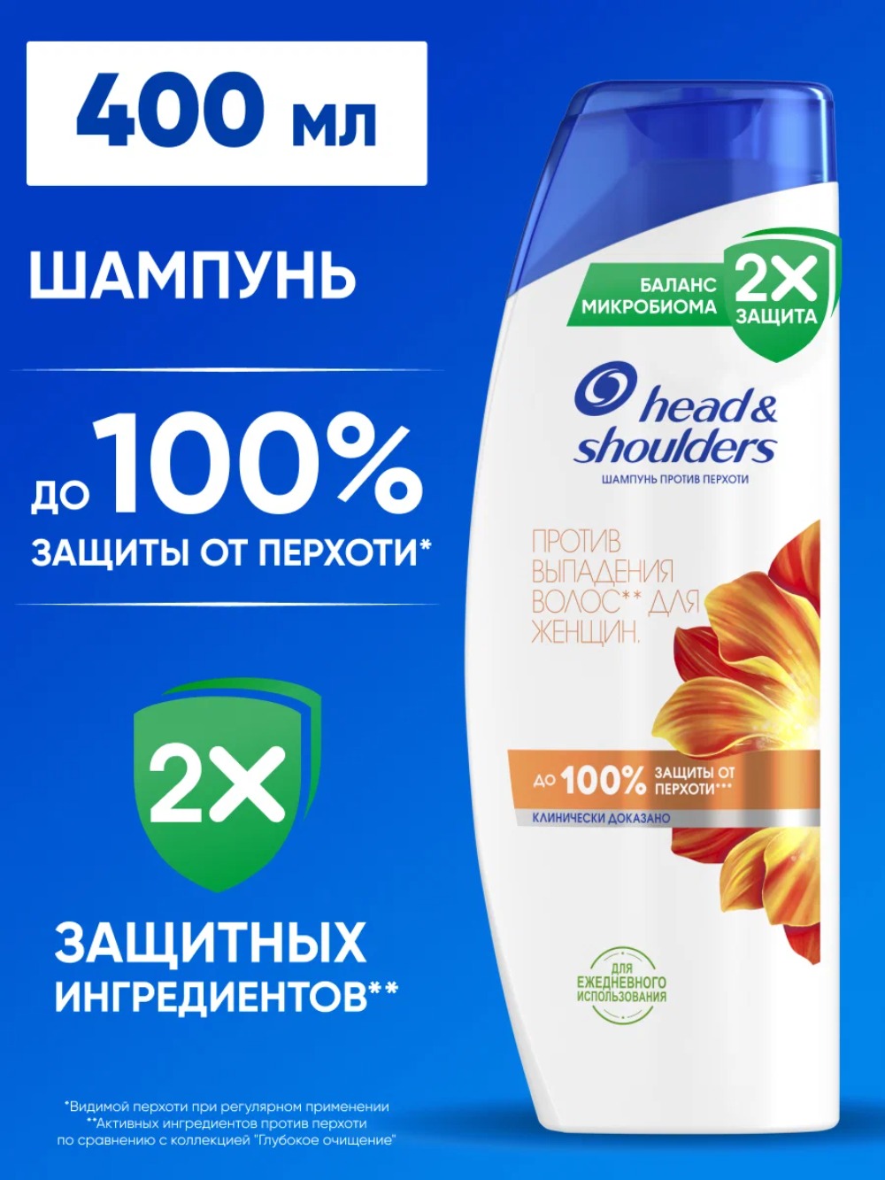 head & shoulders шампунь 360/400мл (Против выпадения волос женский)