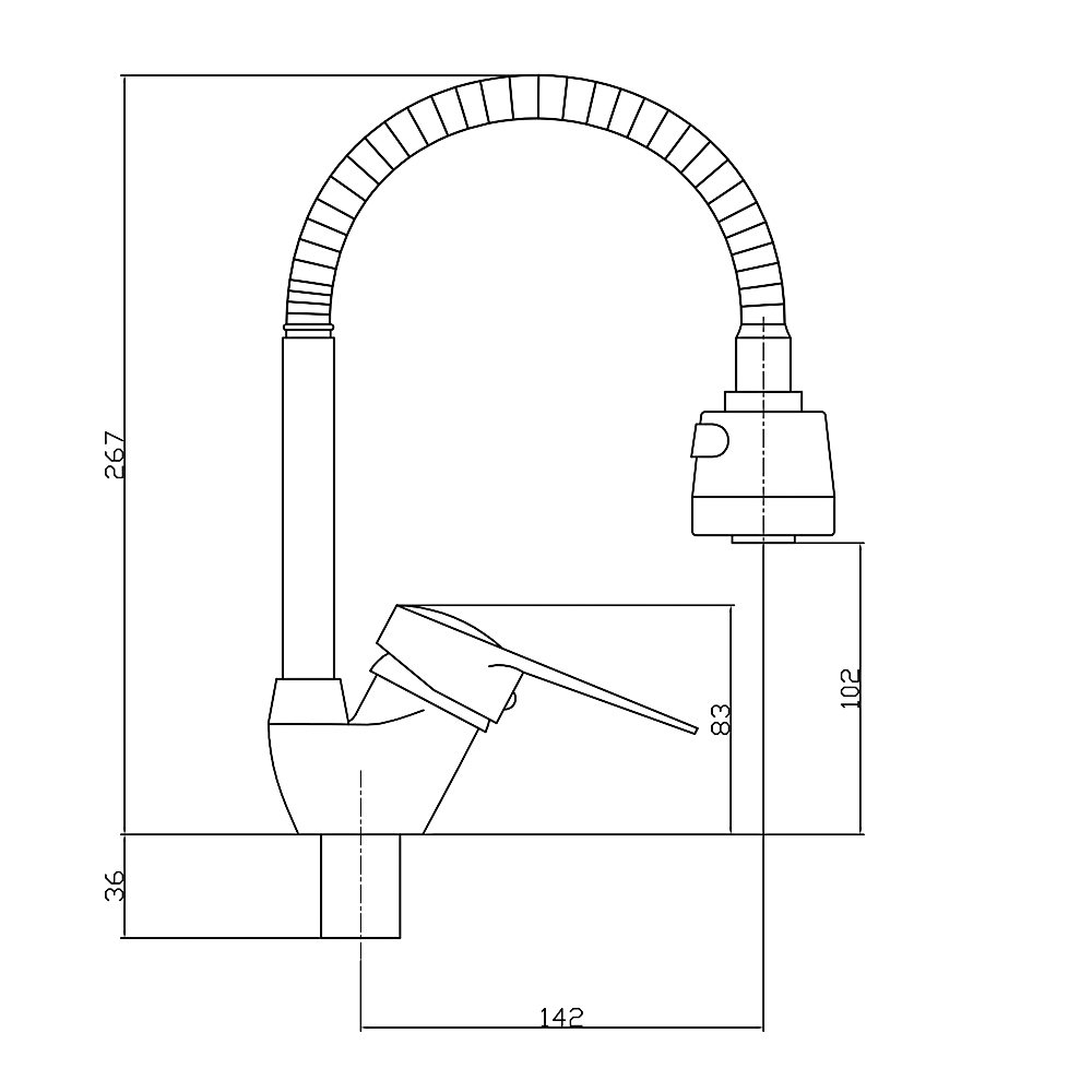 СоюзКран Смеситель д/кухни гибкий излив SK01-F128