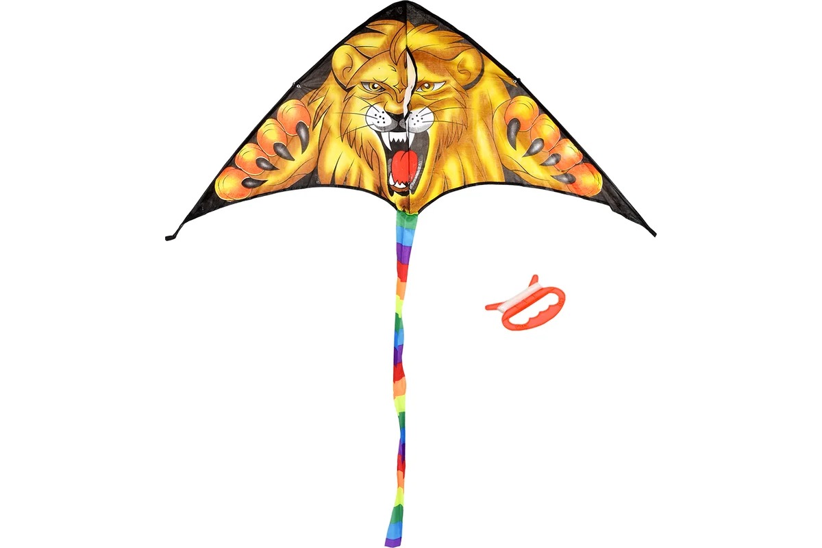 Boyscout Воздушный змей 130х62 см шнур 30 м (3 вида в коробке: Лев, Тигр, Орел) 61483