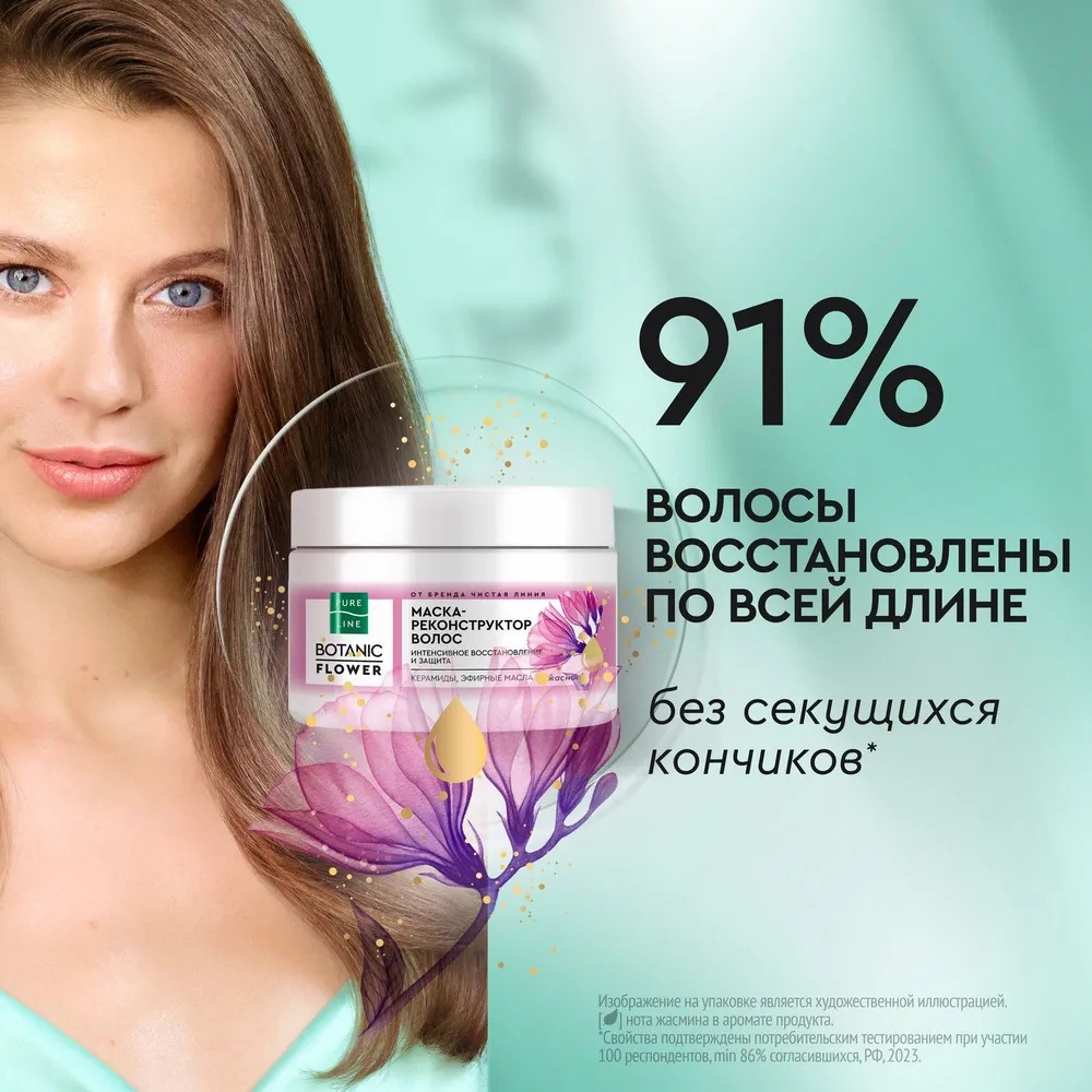 Чистая Линия Pure Line Маска для волос реконструкция и защита 300мл