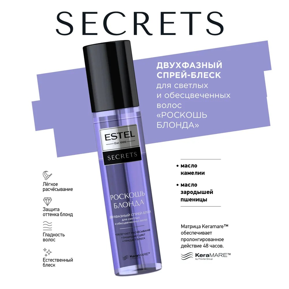 Secrets Роскошь блонда двухфазный спрей-блеск для светлых и обесцвеченных волос 200мл