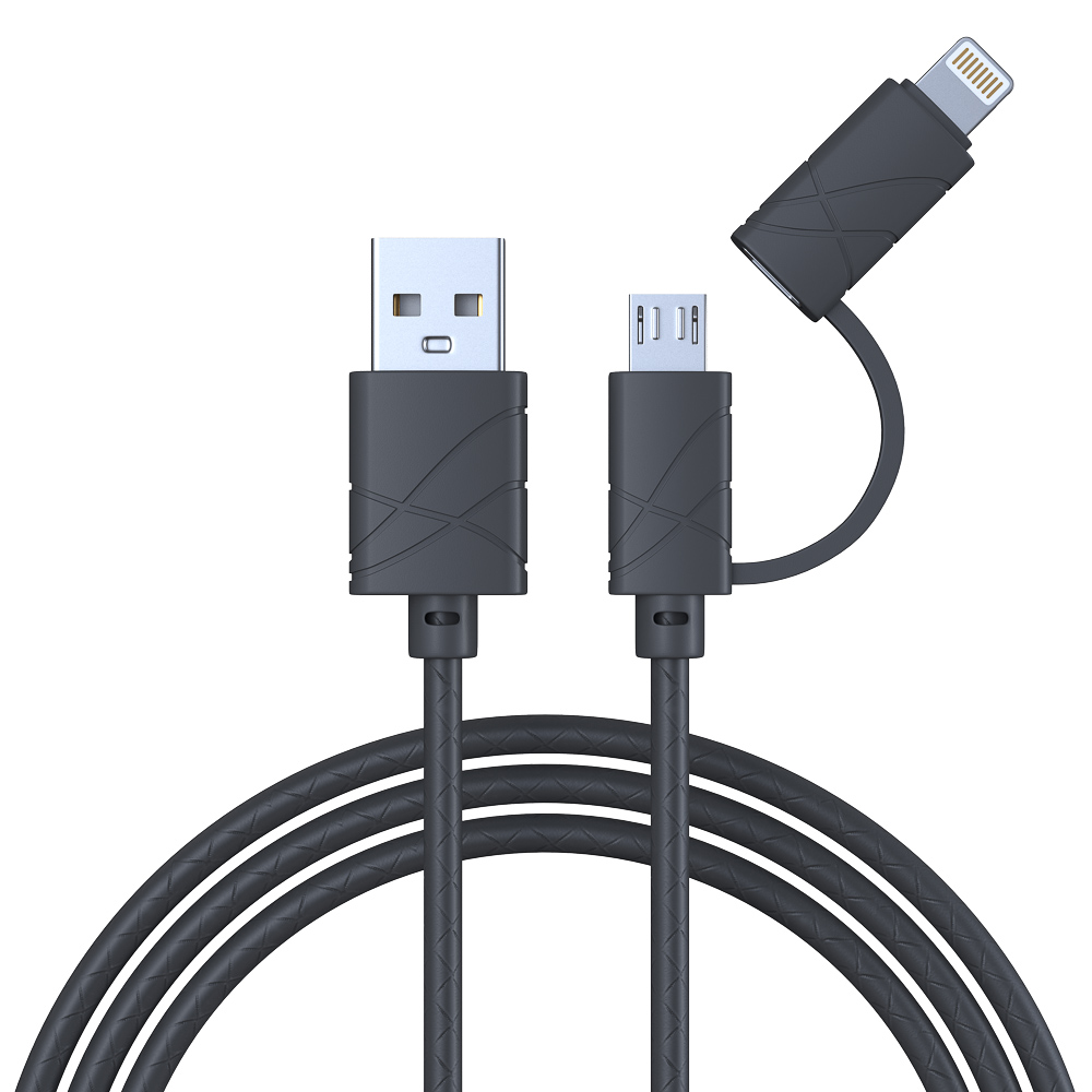 FORZAКабель для зарядки 2в1 iP/Micro USB 1м