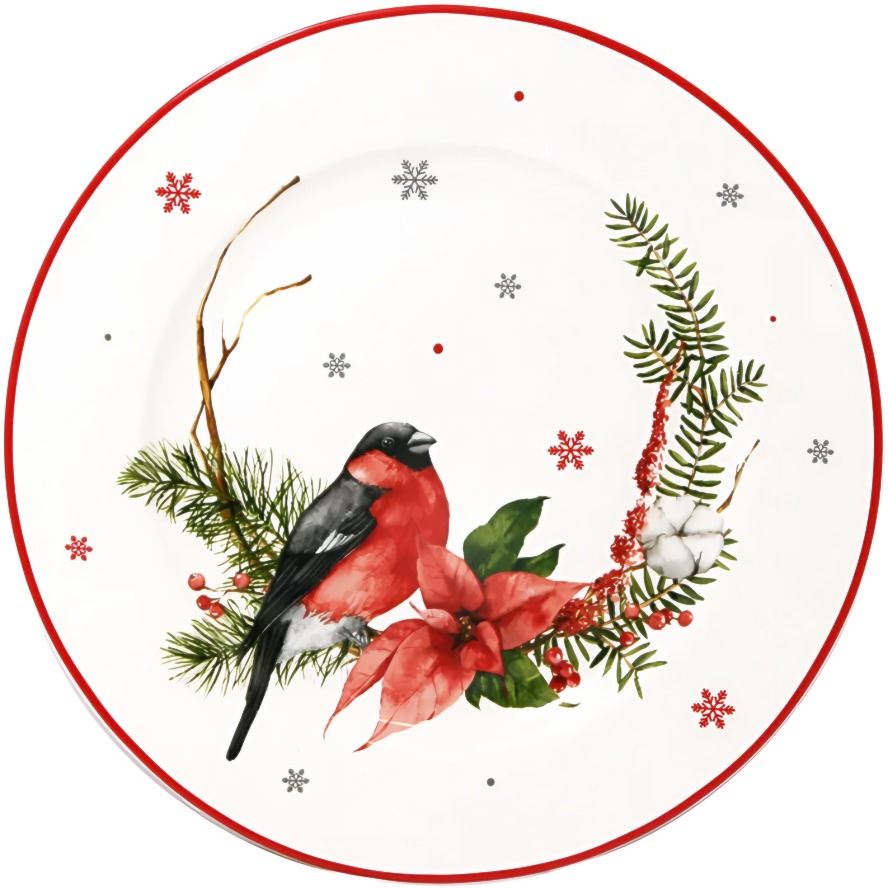 Тарелка обеденная "Новогодняя" 23см