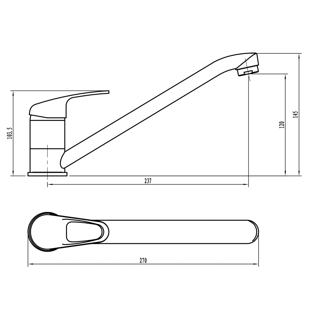 СоюзКран Смеситель д/кухни низкий излив SK01-I125