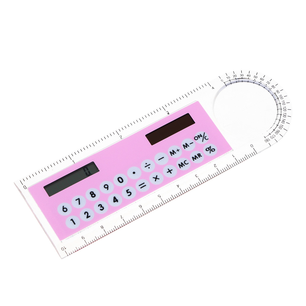 Калькулятор-линейка 8-разрядный с лупой и транспортиром