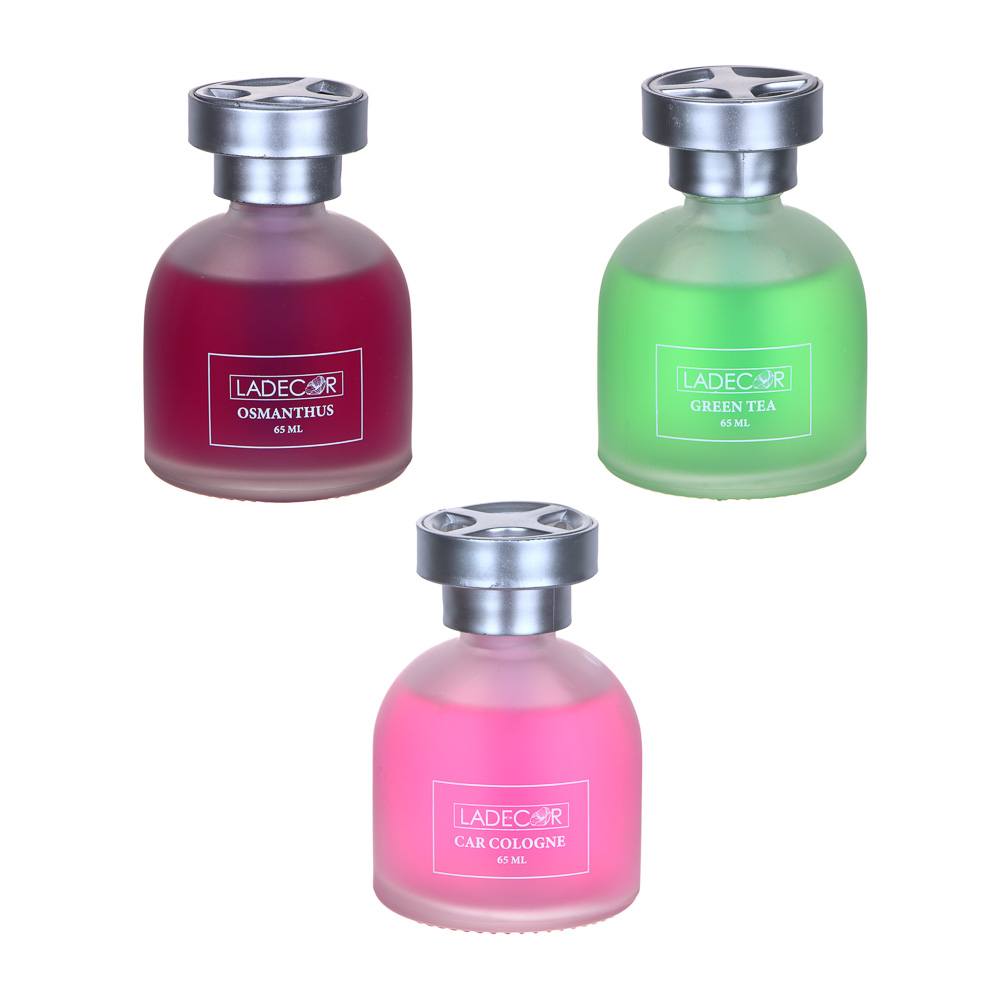 LADECOR Аромадиффузор для автомобиля и помещения, 65 мл, зеленый чай, османтус, одеколон