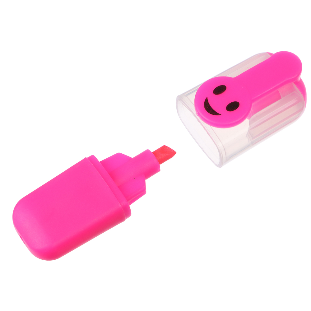 Маркер-выделитель клип в форме смайлика длина 5,5 см