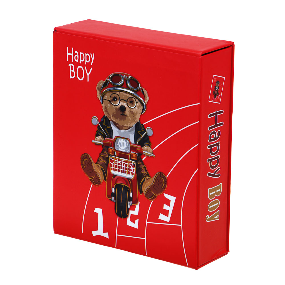 Фотоальбом "Стильный мишка" на 100 фото 10х15см, ПВХ, картон, в кейсе, 4 дизайна