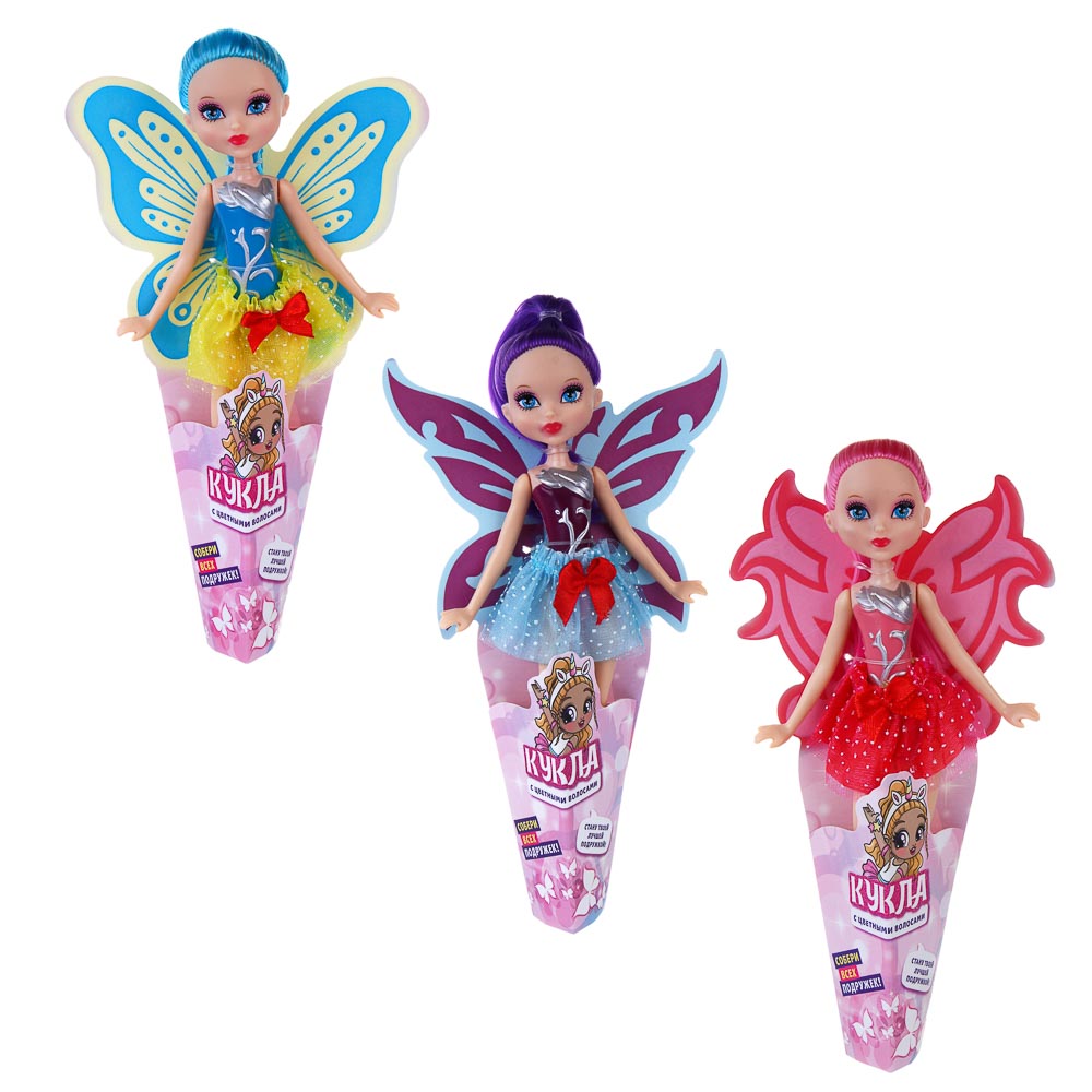 ИГРОЛЕНД Кукла с цветными волосами 16см