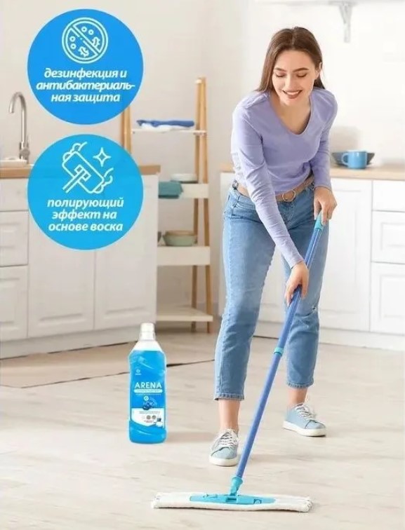 Средство для пола АRENA с полирующим эффектом Цветущий лотос/Водяная лилия 1л