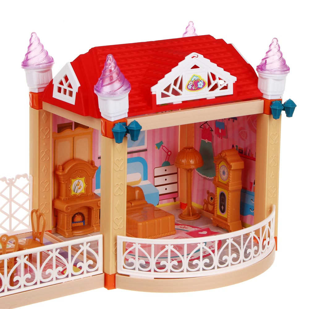 ИГРОЛЕНД Дом для куклы, пластик, РР, 59 пр., 35х6,8х22,5см