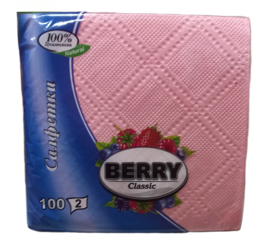 Салфетки Berry 2сл. белая/цветная 100листов