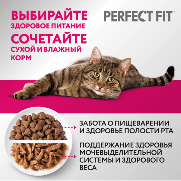 Perfect Fit влажный для взрослых кошек говядина 85/75гр