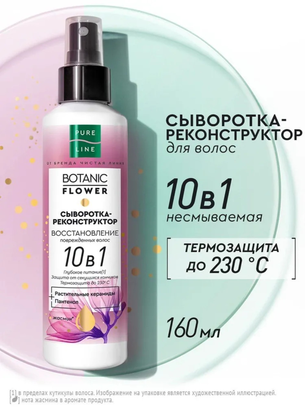 Чистая Линия Pure Line Cыворотка для волос реконструкция и защита 160 мл