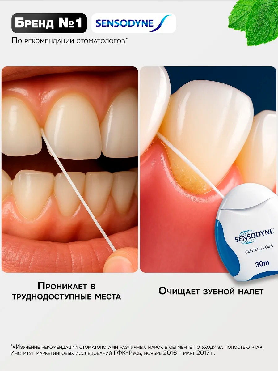 Сенсодин зубная нить 30м