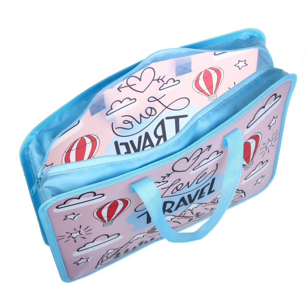 ТРЕВЕЛ Папка для тетрадей для A4 молния сверху