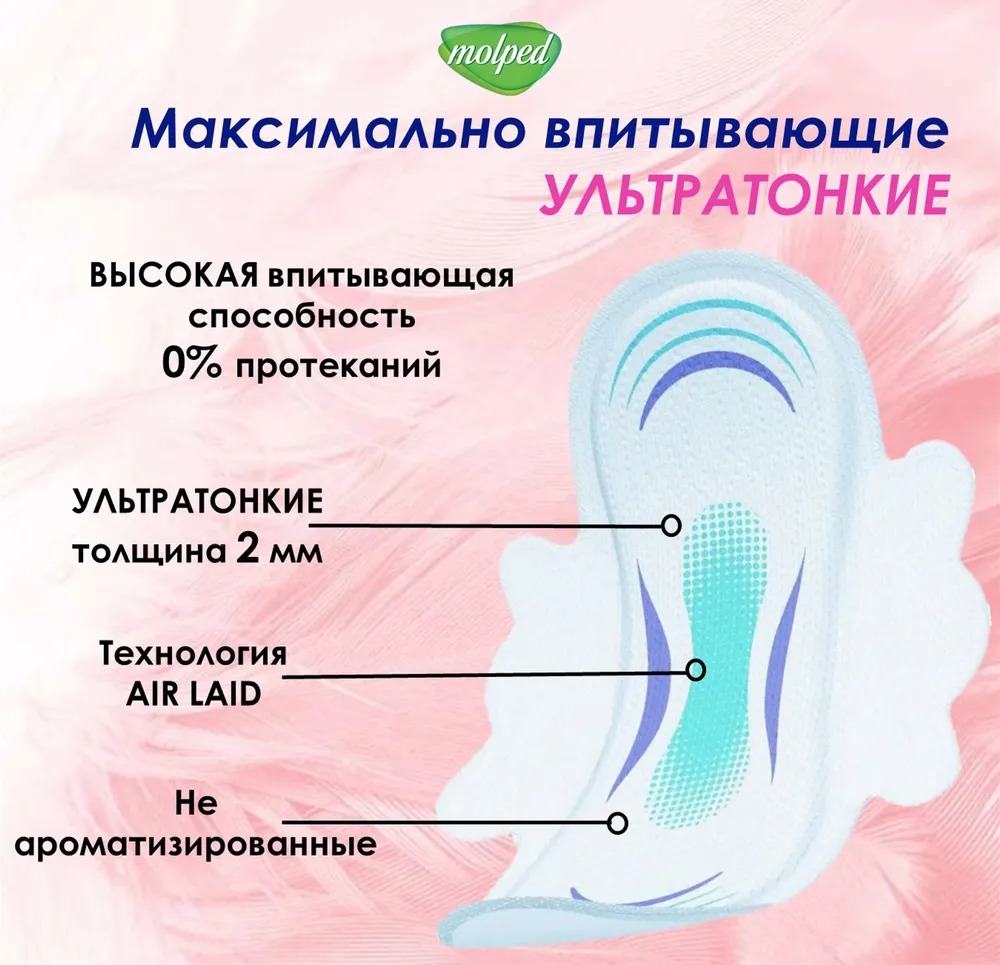 MOLPED ULTRA Прокладки анатомические с крылышками Супер 8шт