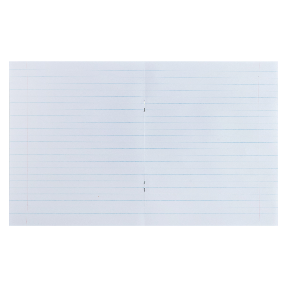 Тетрадь школьная 18 л., в линейку, БЕЛЫЕ ЛИСТЫ, ЗЕЛЕНАЯ обложка, скрепка