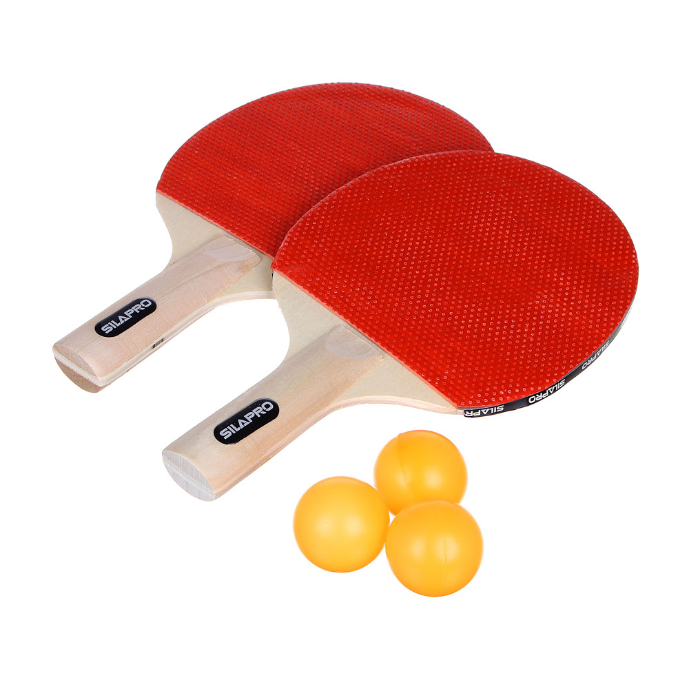 SILAPRO Набор для настольного тенниса (ракетка 2шт, мяч 3 шт)