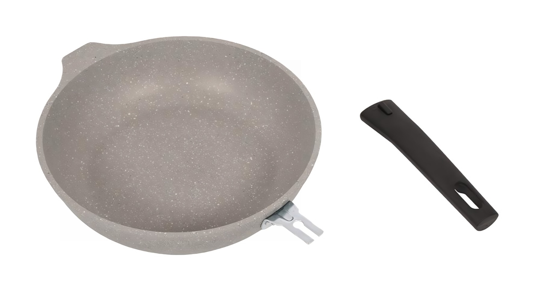 Сковорода Мраморная съем.ручка а/п светлый мрамор 240/60мм смс246а