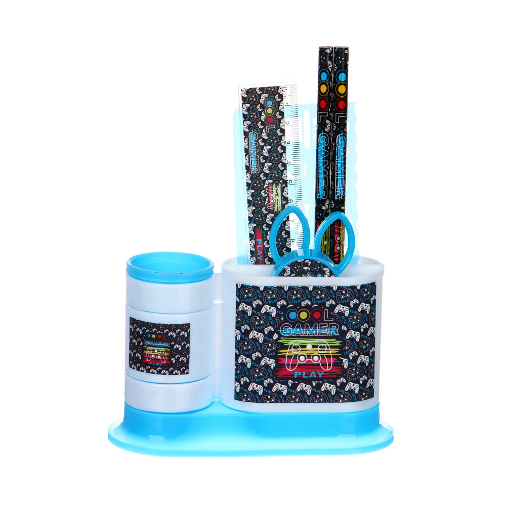 КУЛ ГЕЙМЕР Органайзер канцелярский 4 отдела 7 предметов