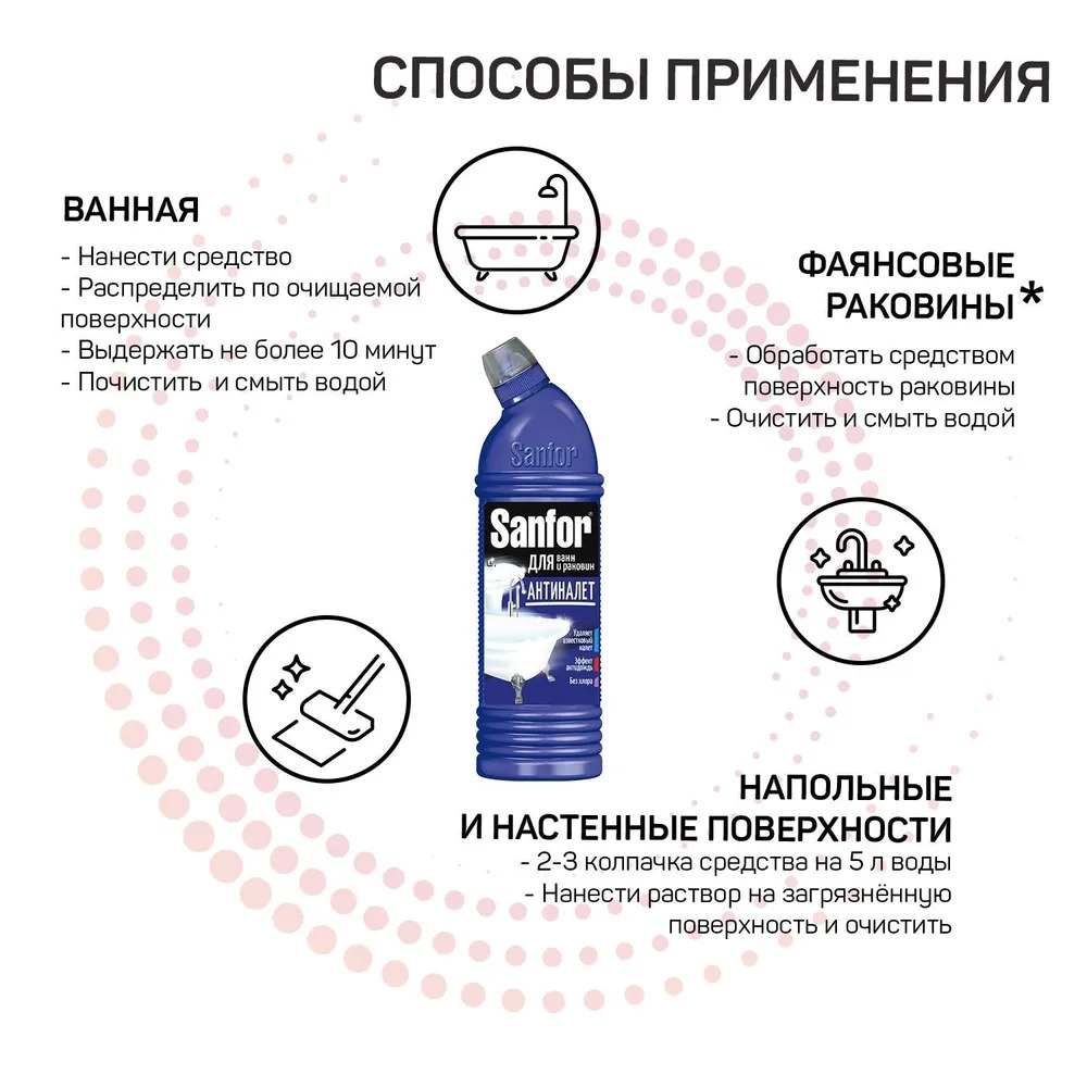 Sanfor для ванн 750гр (Лимонная свежесть)