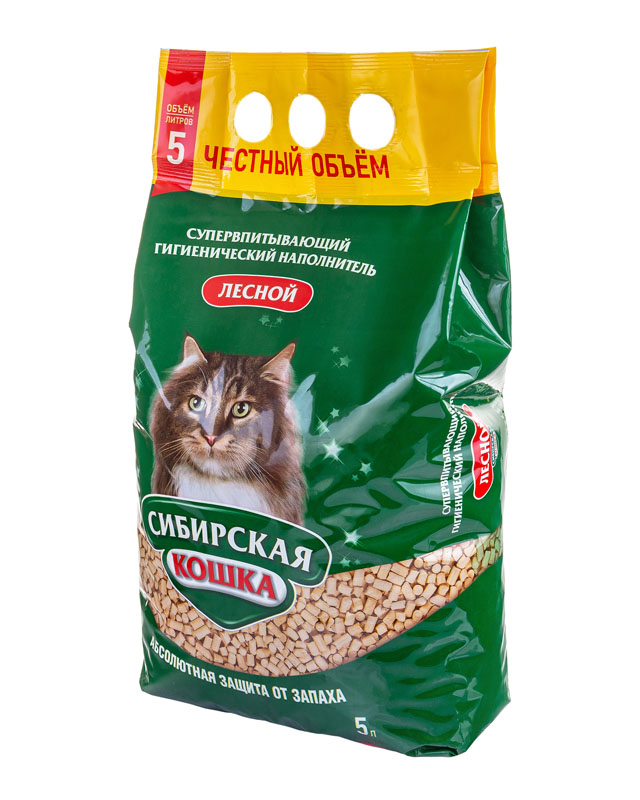 Сибирская кошка Наполнитель Лесной 5л