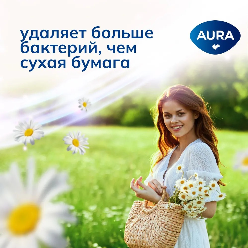 AURA Влажная туалетная бумага 72 шт