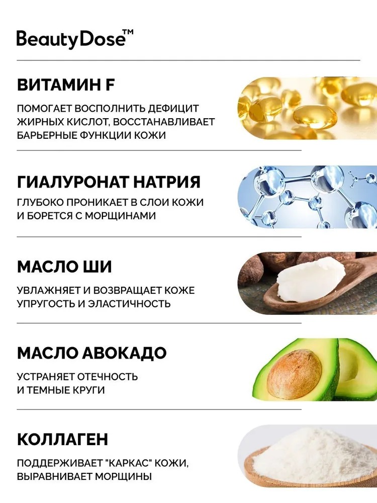 BeautyDose крем для век Anti-Age Effect с маслом авокадо 50 мл