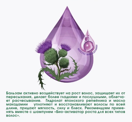 Bioteq Бальзам био-активатор роста для всех типов волос с гидролатом японского репейника 500мл