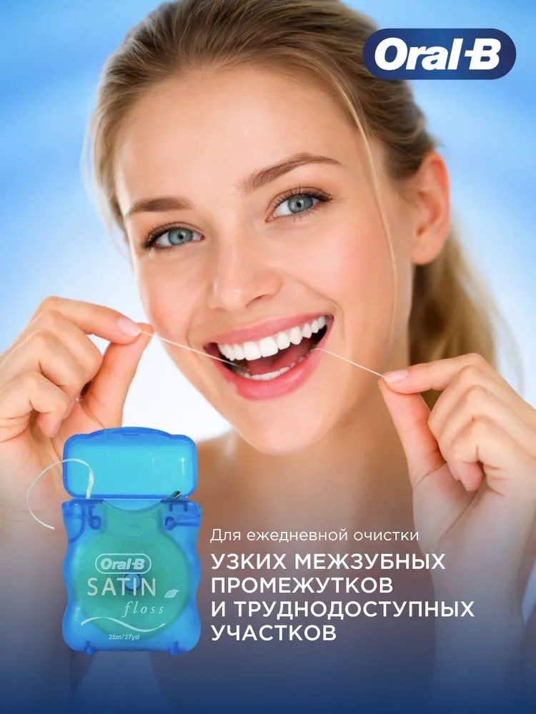 Зубная нить SatinFLoss мятная 25 м
