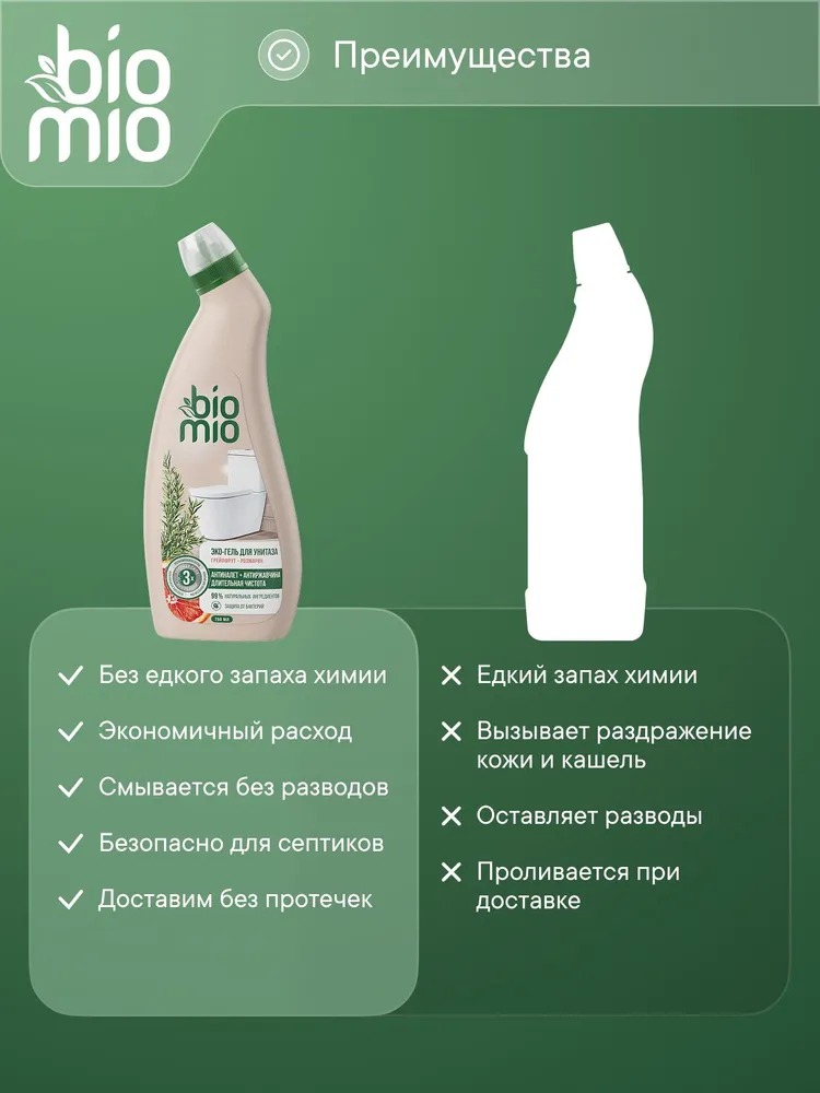 BioMio Eco-fiendly toiletcleaning gel эко-гель для очищения унитаза 750мл 