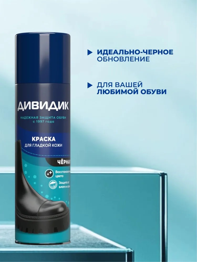 Дивидик аэрозоль краска для гладкой кожи черная 250мл