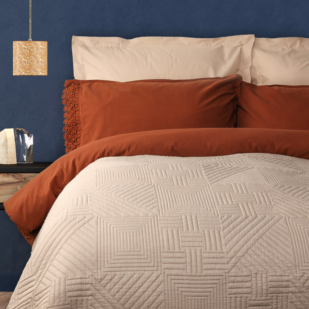 PROVANCE Покрывало с эффектом вареного хлопка 220х240см, 100% полиэстер, бежевый